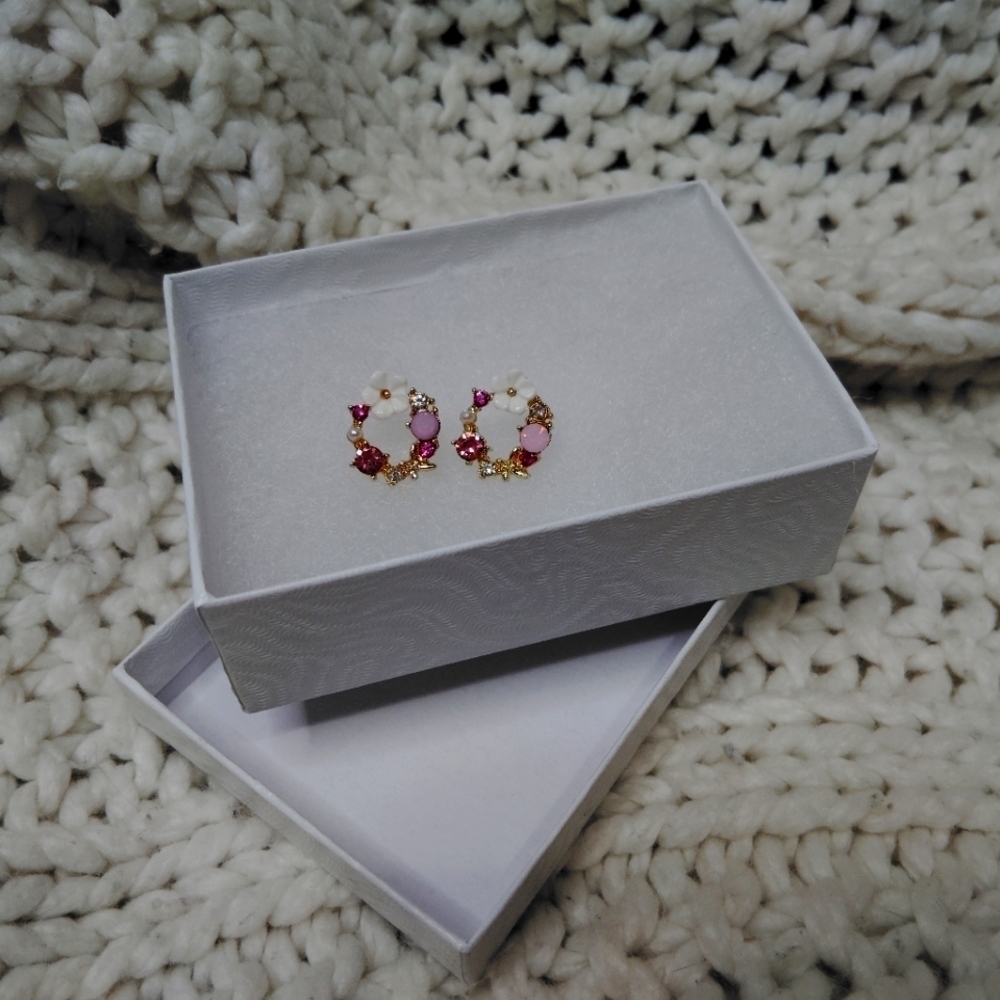 2 for $20! Elegant Pink and Gold Hoop Earrings brand new never been used